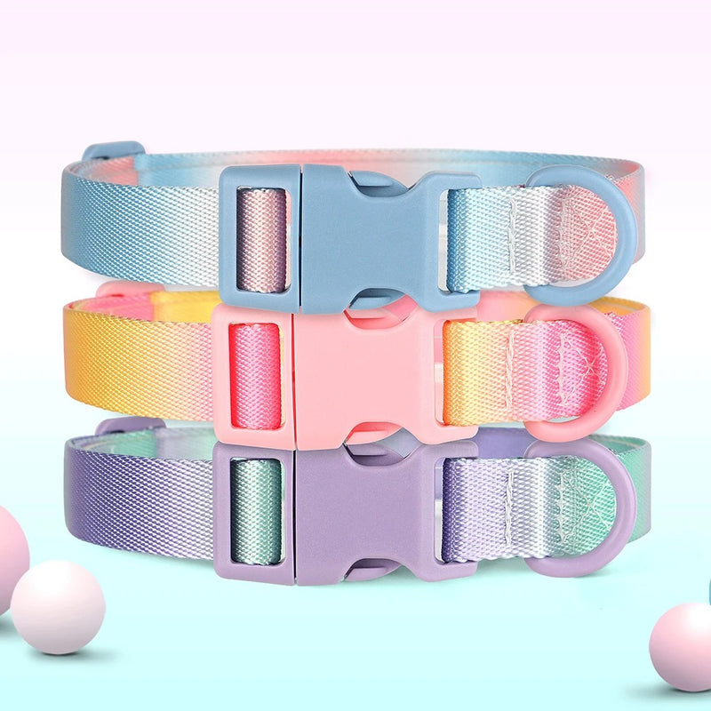 colorful print nylon dog collar, view 6 - MRSLM