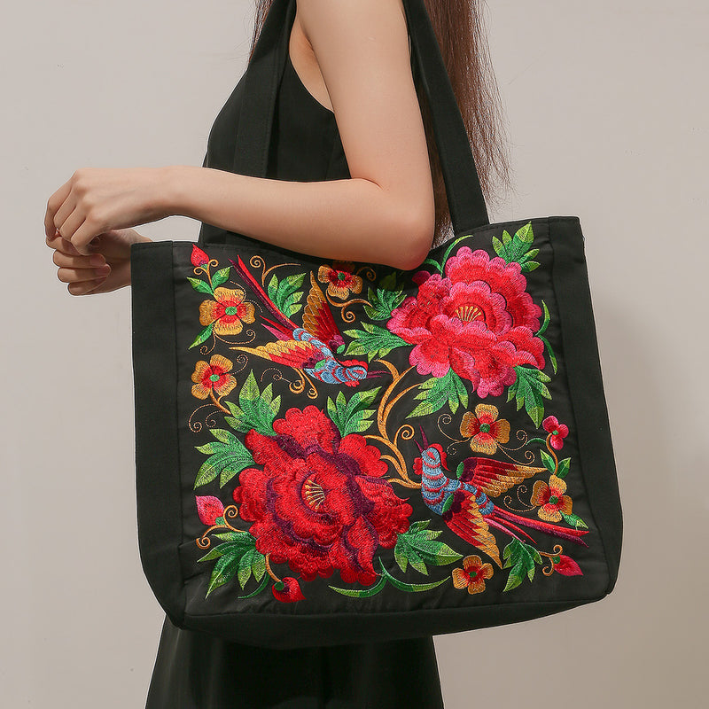 phoenix embroidered shoulder bag, view 8 - MRSLM