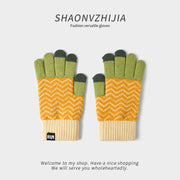Pineapple knit wool gloves for women - MRSLM