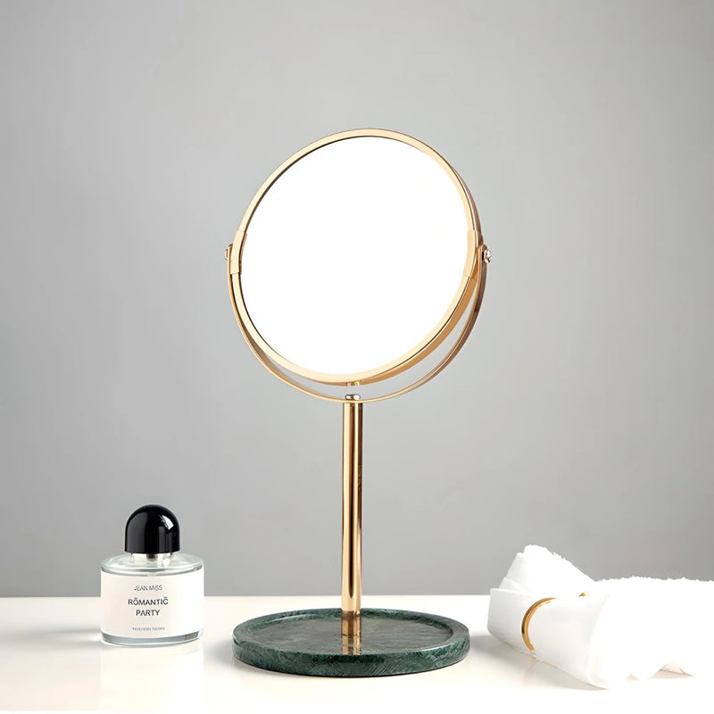 natural marble 360 rotating makeup vanity mirror, view 4 - MRSLM