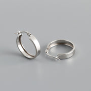 women's wide flat round hoop earrings, view 3 - MRSLM
