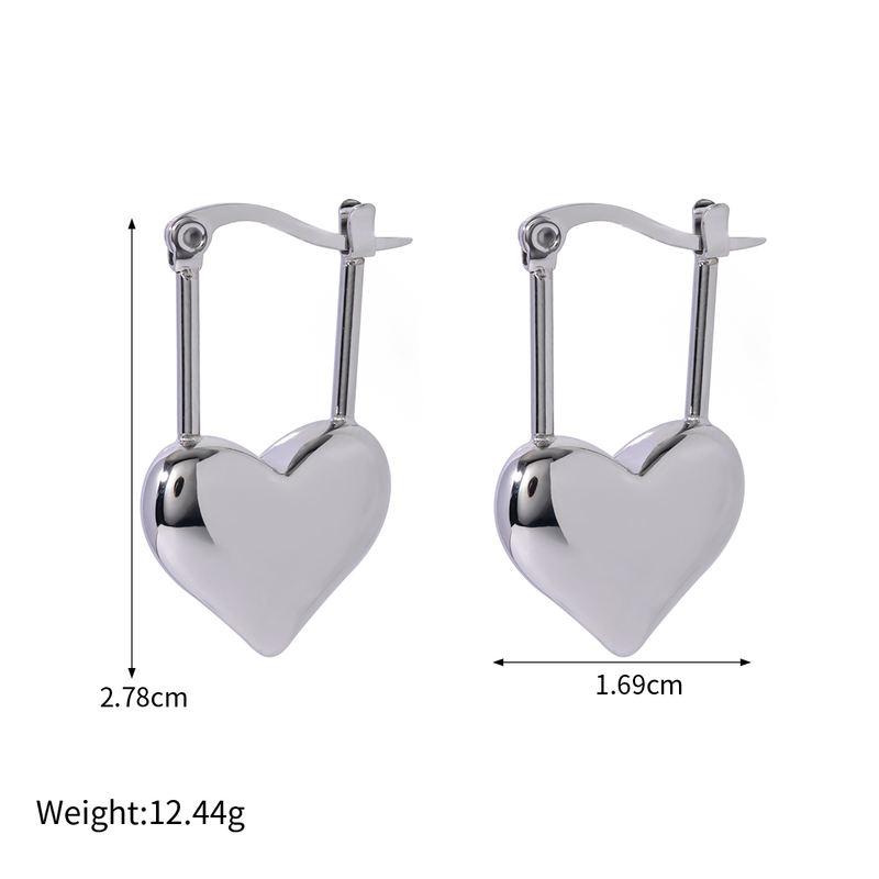 gold plated love heart pendant earrings, view 2 - MRSLM
