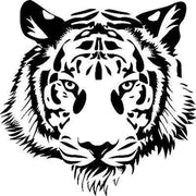 tiger head vinyl car decal, view 3 - MRSLM