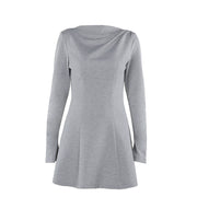 slim-fitting long sleeve dress, view 5 - MRSLM