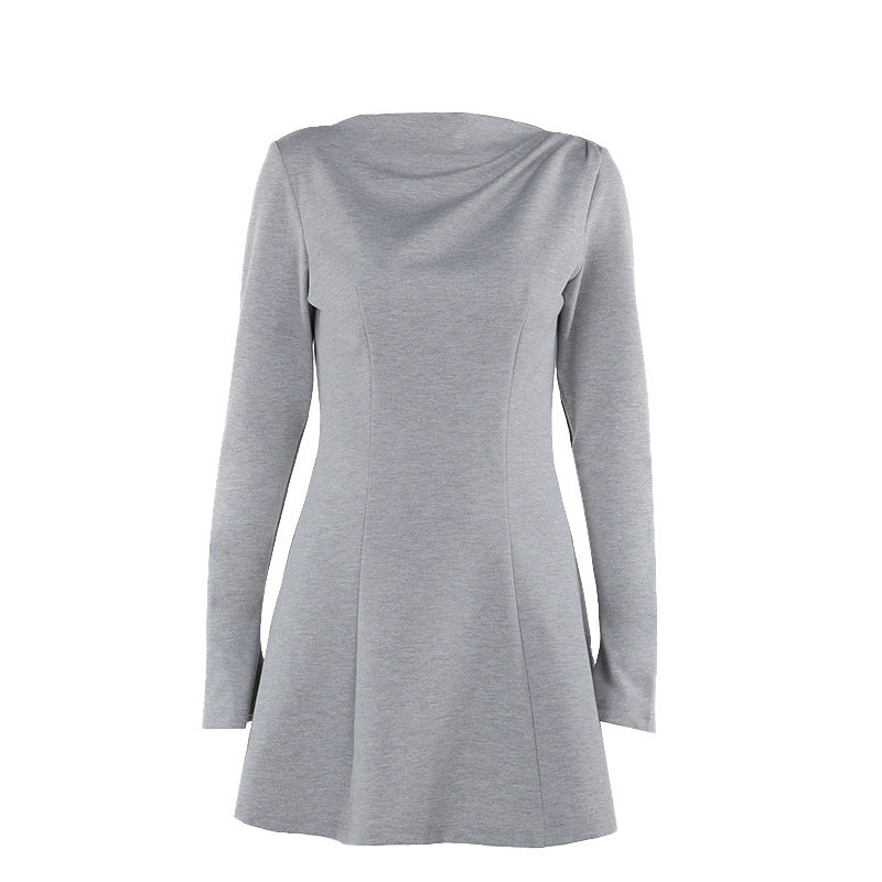 slim-fitting long sleeve dress, view 5 - MRSLM