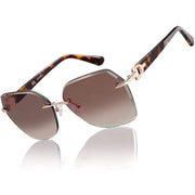 rimless geometric gradient sunglasses, view 2 - MRSLM