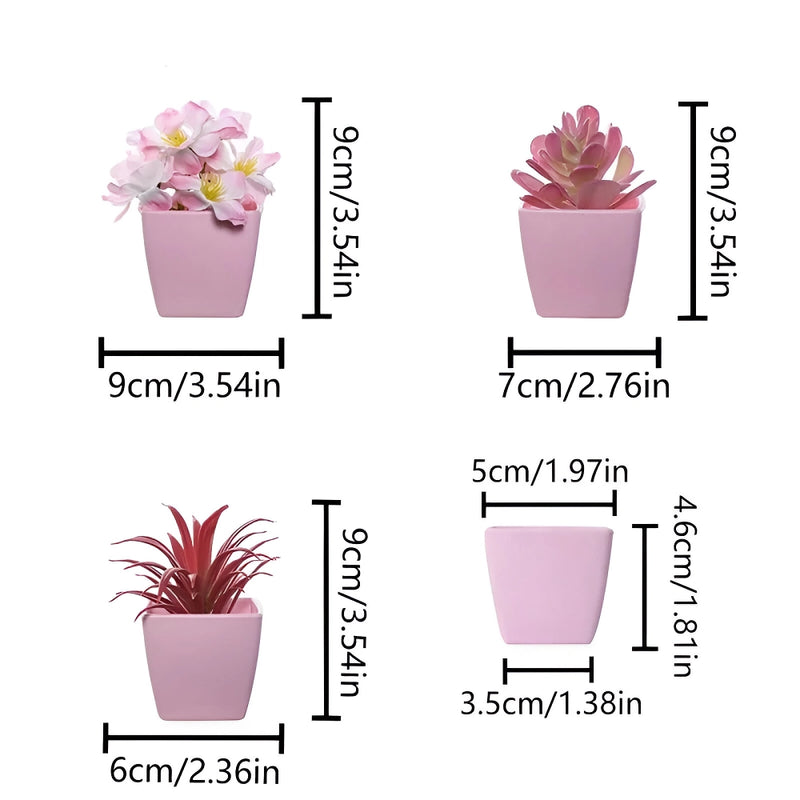 artificial flower bonsai with vase, view 2 - MRSLM