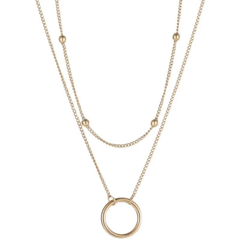double layer pendant necklace, view 8 - MRSLM