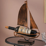Iron sailboat wine rack, view 3 - MRSLM