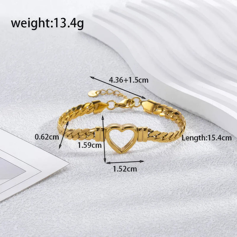 love heart cuban chain bracelet, view 8 - MRSLM