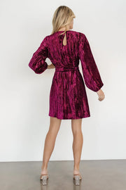 elegant velvet long-sleeved dress, view 7 - MRSLM
