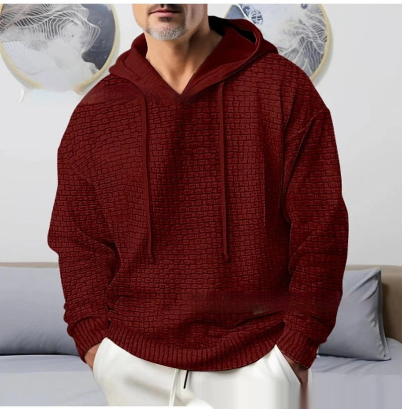 men's hooded jacquard sweater, view 5 - MRSLM