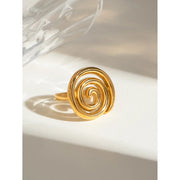 gold plated spiral stainless steel ring, view 3 - MRSLM
