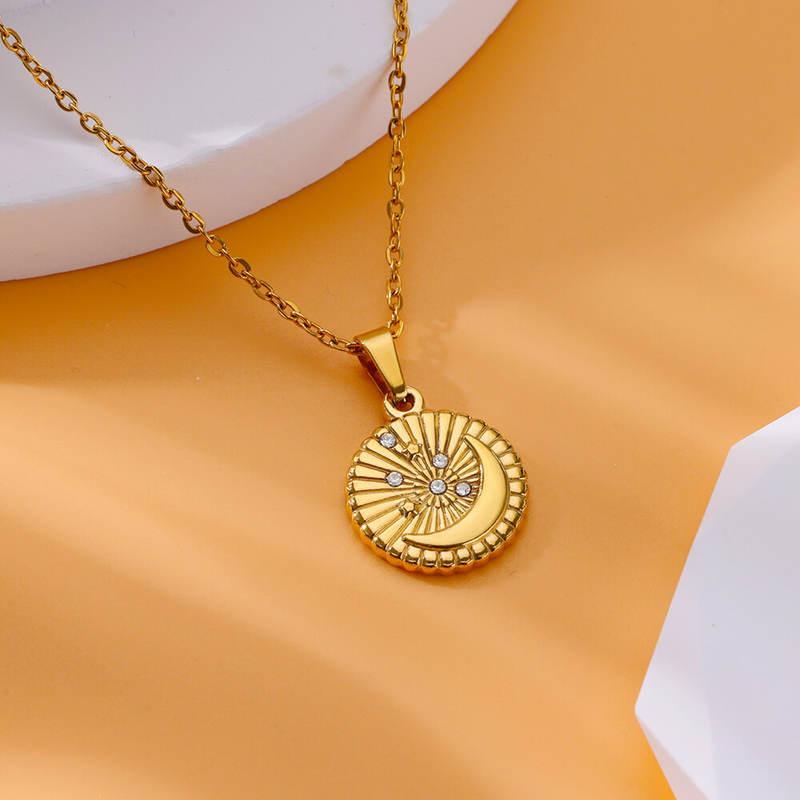 star disc pendant necklace, view 5 - MRSLM