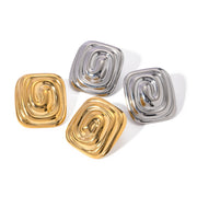 rectangular threaded earrings, view 9 - MRSLM