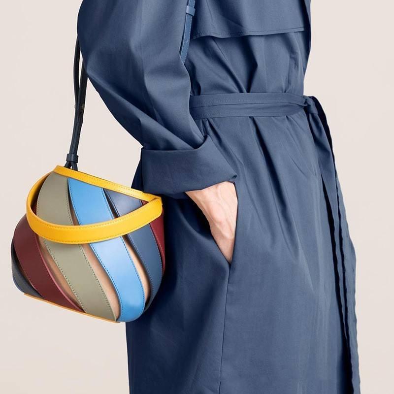 circular microfiber faux leather shoulder bag - MRSLM