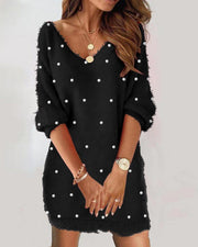lace v-neck off-the-shoulder dress, view 18 - MRSLM