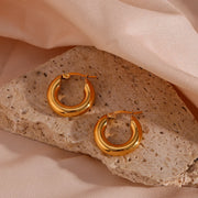 gold-plated stainless steel hoop earrings, view 8 - MRSLM