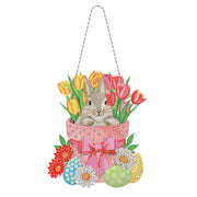 easter bunny diamond painting hanging ring, view 3 - MRSLM