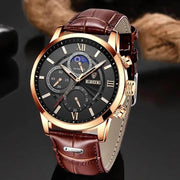 men's leather quartz watch - MRSLM