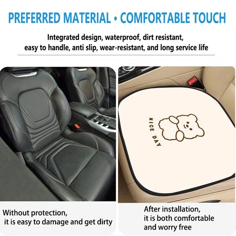 cartoon bear plush car seat cushions, view 4 - MRSLM