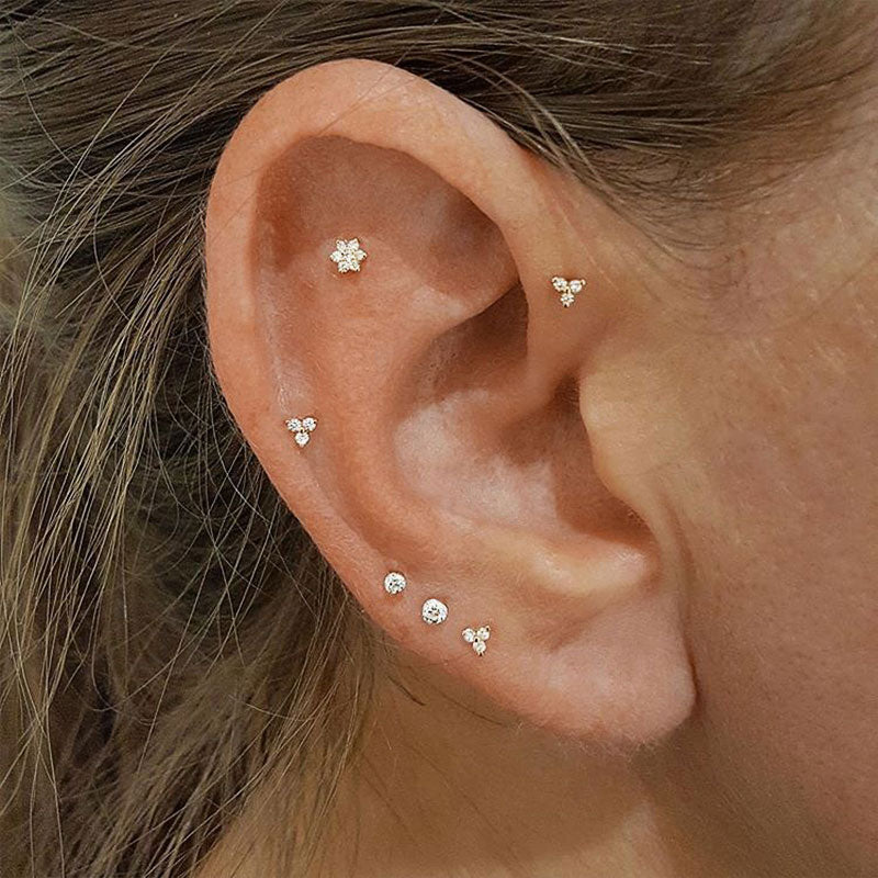 mini zircon stud earrings - MRSLM