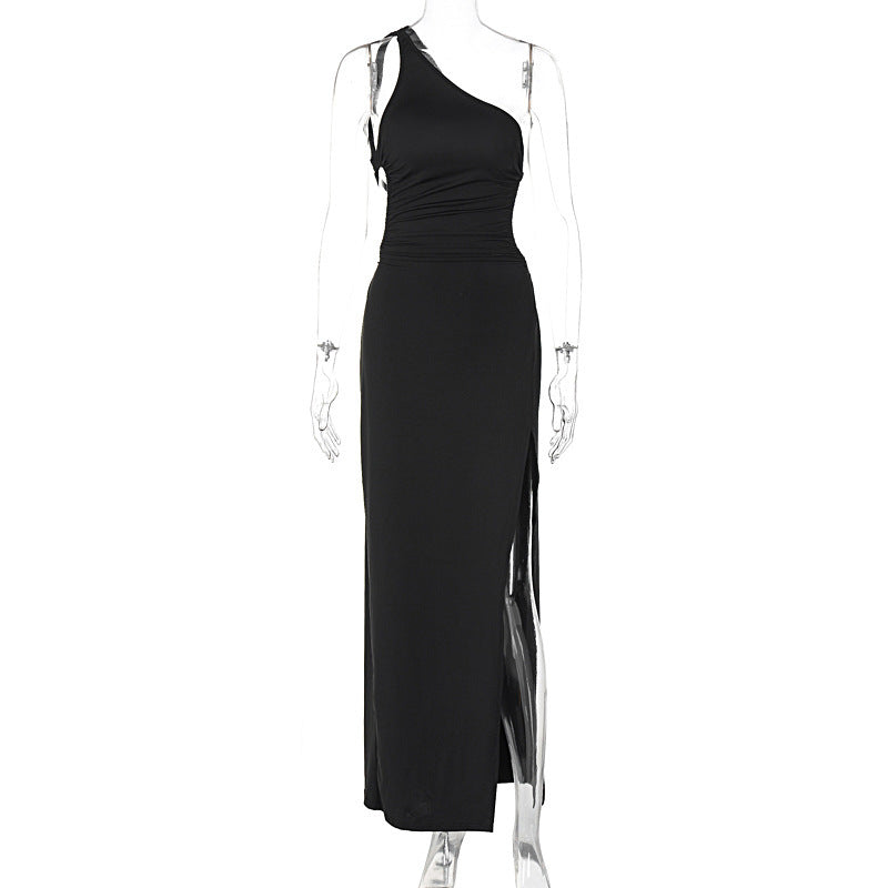 lace-up backless slit maxi dress, view 6 - MRSLM