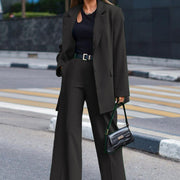 women's long sleeve coat and pants two-piece suit, view 9 - MRSLM