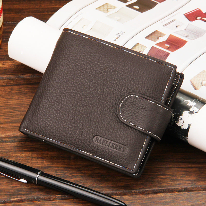men's short leather wallet, view 4 - MRSLM