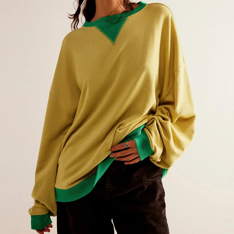 patchwork loose knit pullover, view 3 - MRSLM