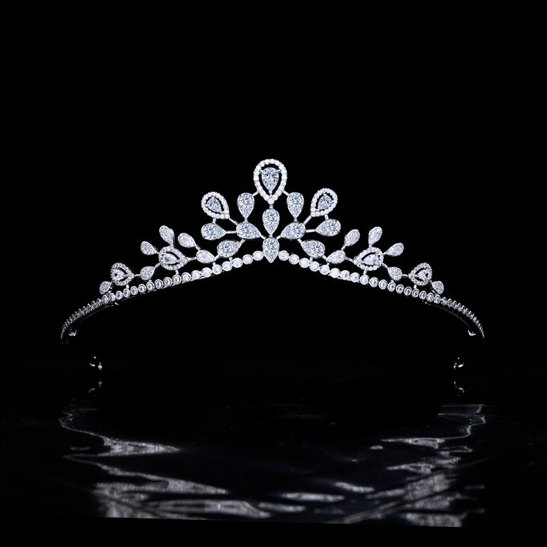 zircon crown wedding headpiece, view 5 - MRSLM