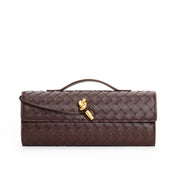 woven leather crossbody clutch bag, view 15 - MRSLM