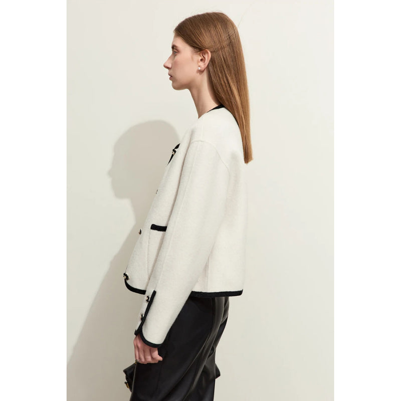 women's crewneck woolen coat, view 7 - MRSLM