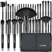 32-piece makeup brush set with case, view 4 - MRSLM