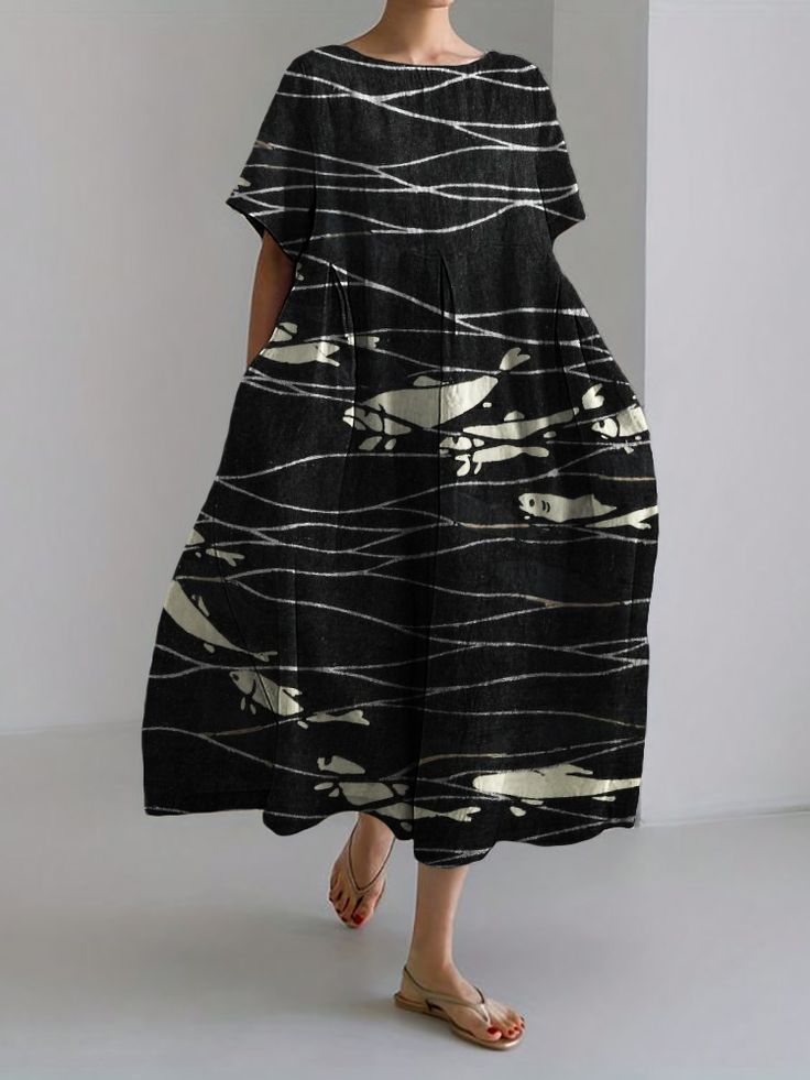 women's loose printed dress, view 7 - MRSLM