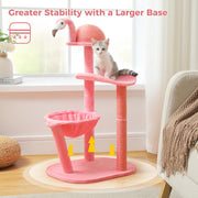pink flamingo multi-level cat tree, view 5 - MRSLM