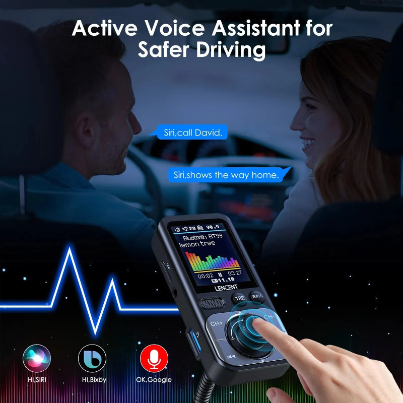 Bluetooth 5.0 FM transmitter with dual USB, view 4 - MRSLM