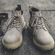 men's vintage casual leather ankle boots, view 6 - MRSLM