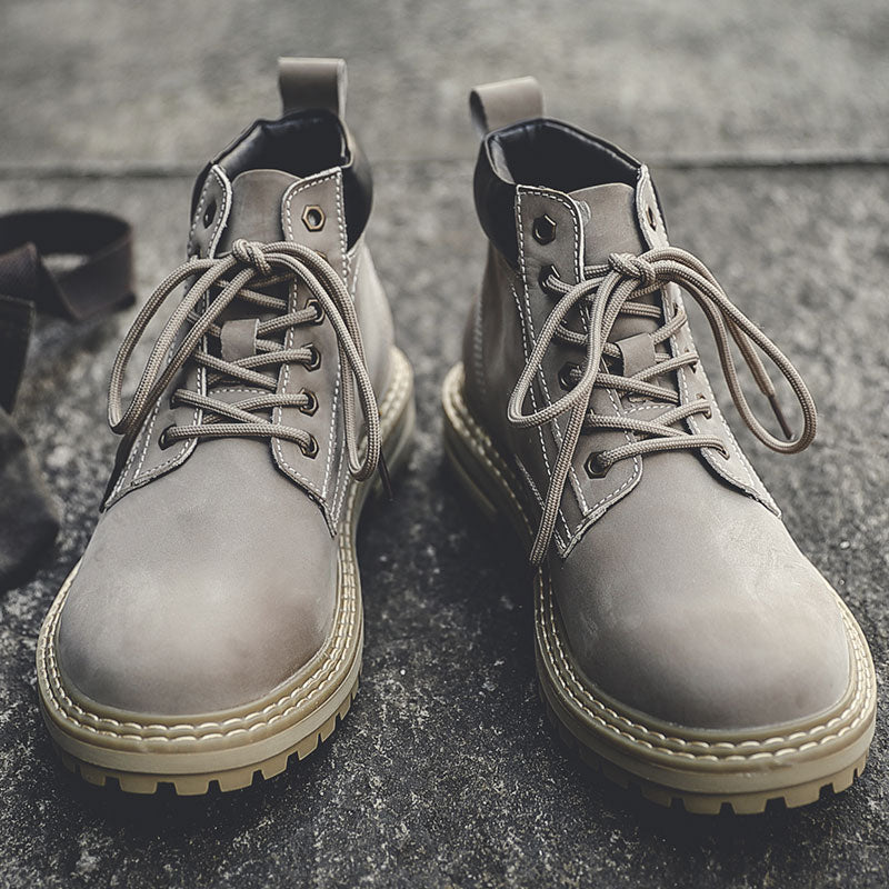 men's vintage casual leather ankle boots, view 6 - MRSLM
