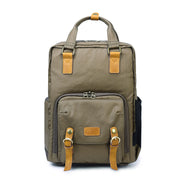 cotton canvas vintage backpack, view 4 - MRSLM