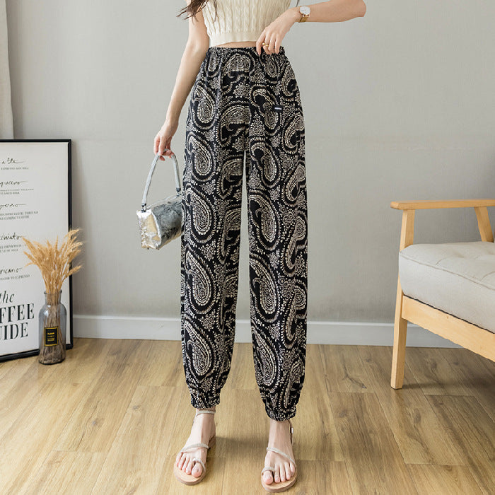 Lightweight Thin Lantern Cropped Pants