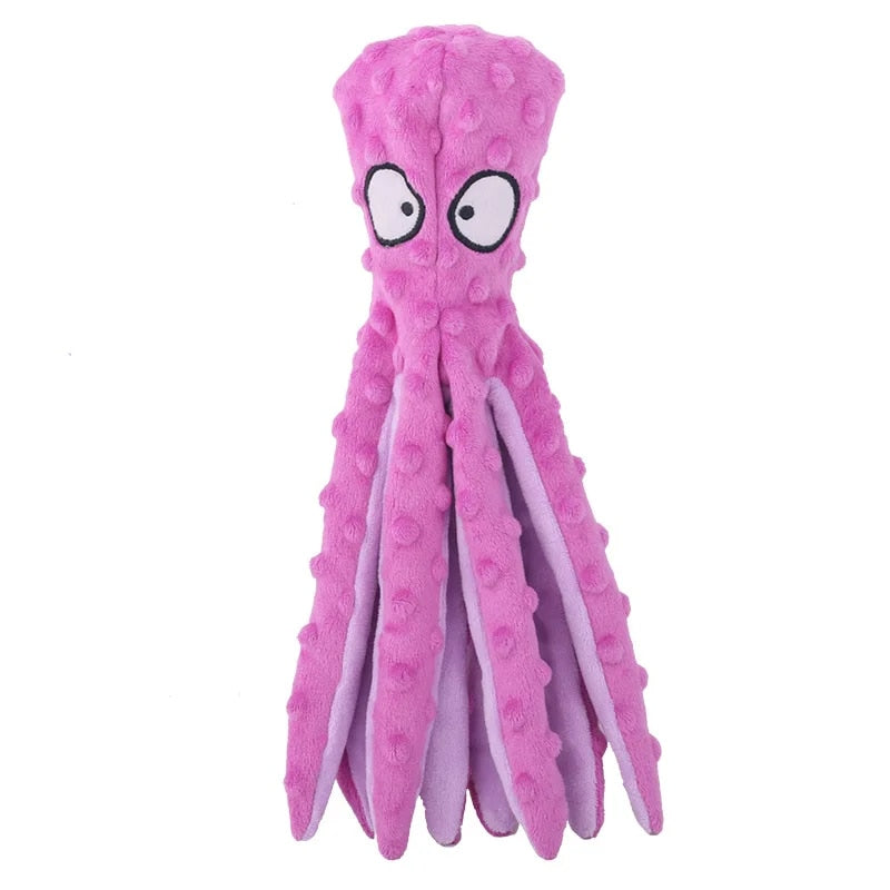 octopus plush squeak toy for dogs, view 3 - MRSLM