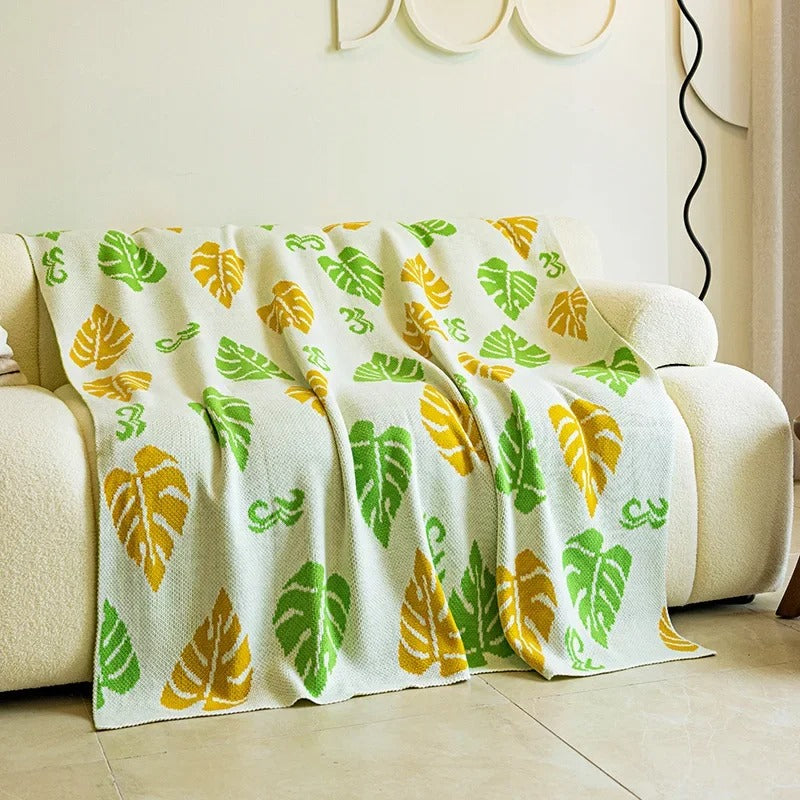 leaf knit throw blanket - MRSLM