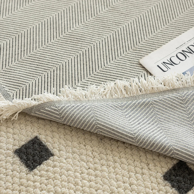 cream chenille sofa towel, view 6 - MRSLM