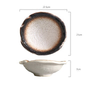 irregular ceramic bowl large deep bowl, view 8 - MRSLM