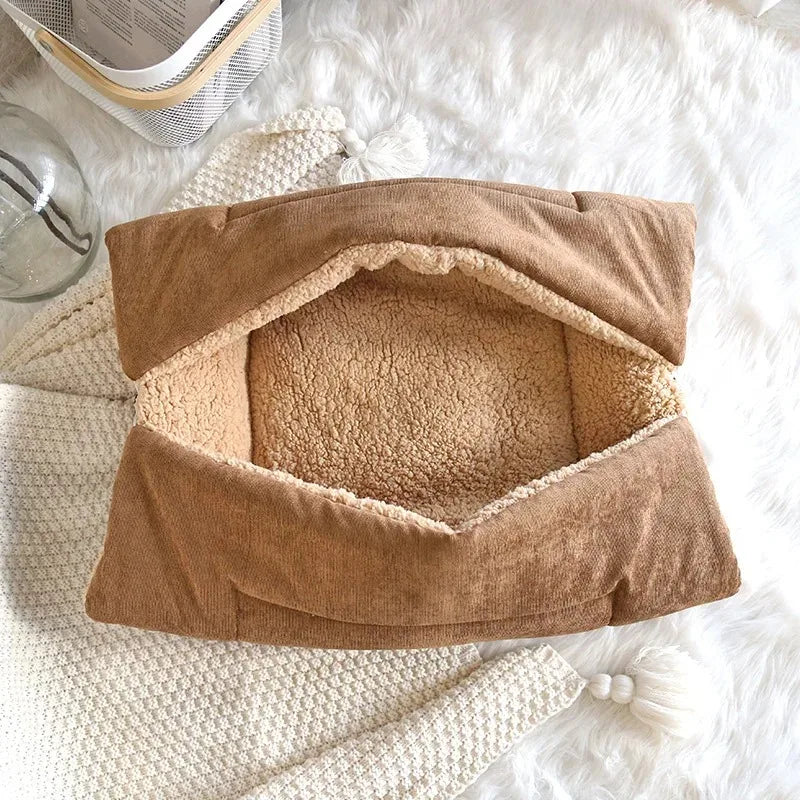 fluffy winter cat bed, view 7 - MRSLM