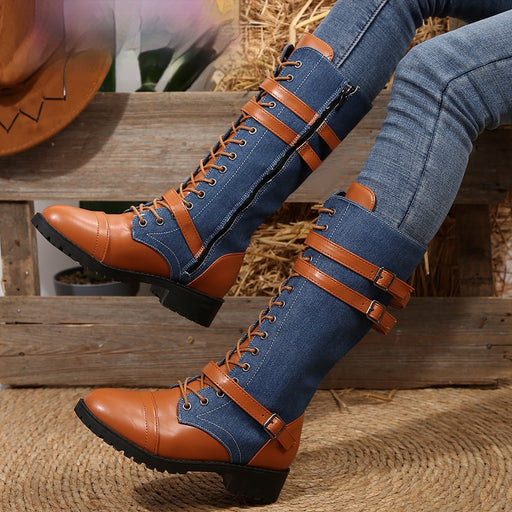 Rivet belt buckle boots - MRSLM