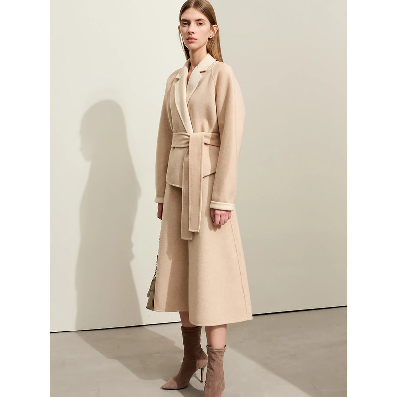 women's wool blend lapel coat, view 7 - MRSLM
