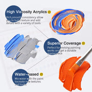 acrylic paint set 24 colors with brushes, view 7 - MRSLM