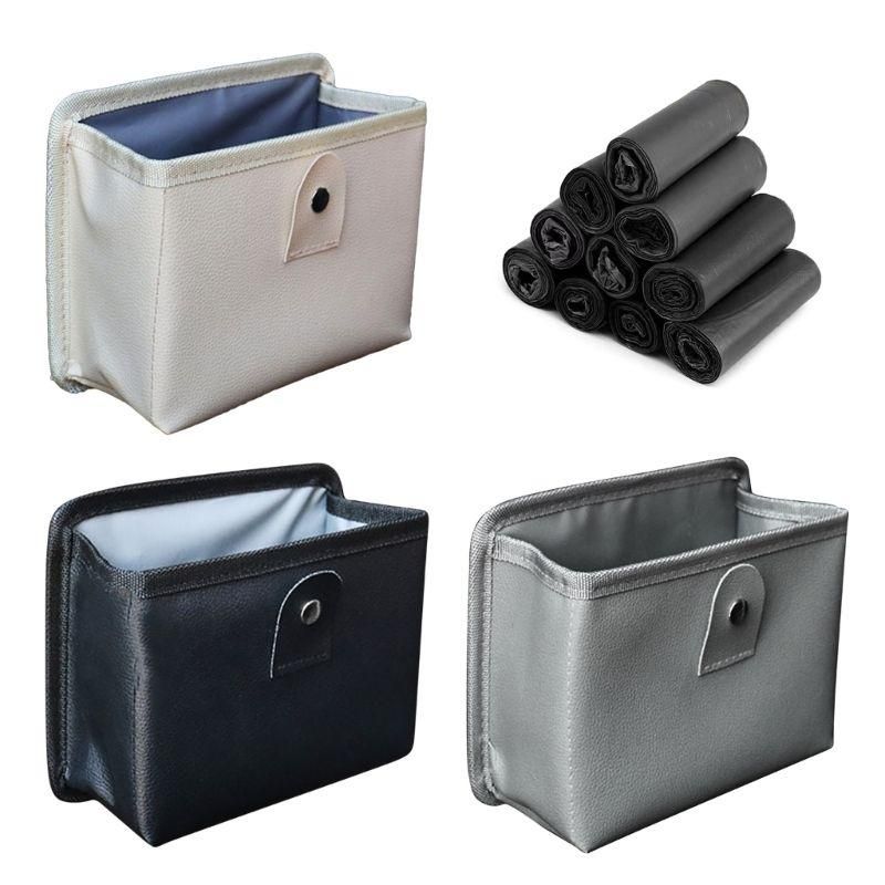 leather car trash bag with organizer - MRSLM